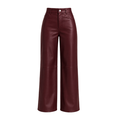 Pantalón Efecto Cuero Julia | Pierna Ancha